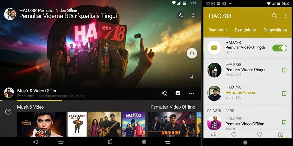 Tampilan antarmuka HAO788 yang sederhana dan fungsional untuk Pemutar Video Offline.