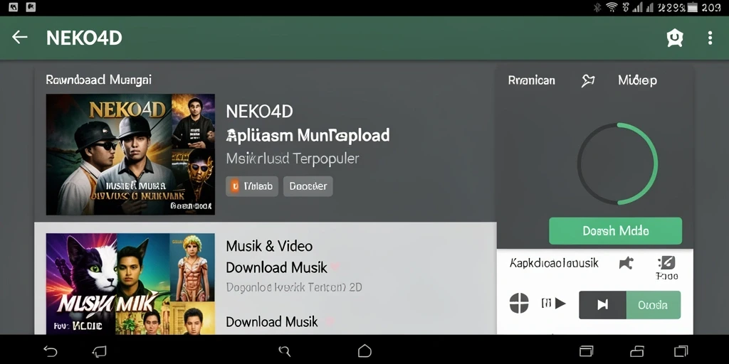 Antarmuka NEKO4D untuk mengunduh musik dengan mudah dan cepat.
