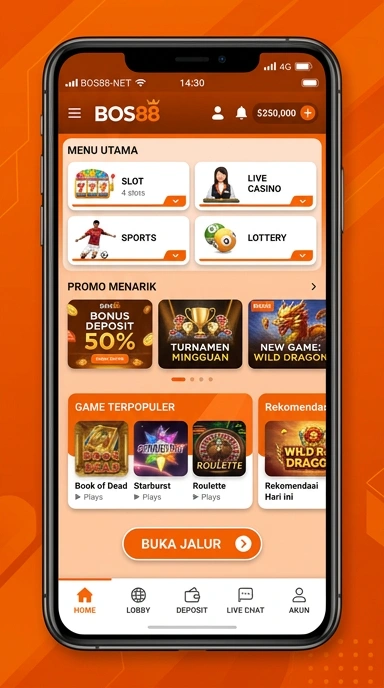 Tampilan link alternatif bos88